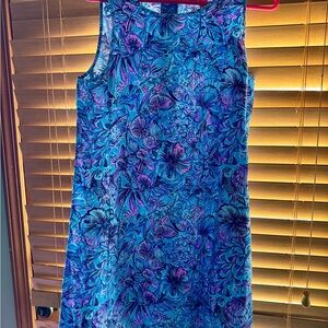 Lilly Pulitzer Blue and Purple Sheath Mini Dress size 2 runs big IMO